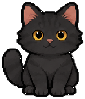 Black pixel cat