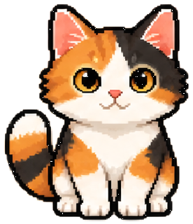 Calico pixel cat