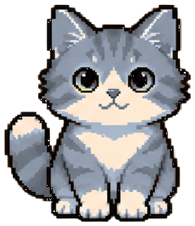 Gray pixel cat