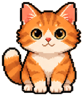 Orange pixel cat
